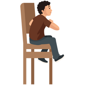 Boy sitting waiting for food clipart
