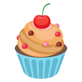 Coffee cherry cupcake clipart