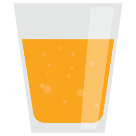 Orange juice glass clipart