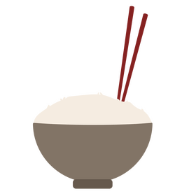 Rice bowl chop stick clipart
