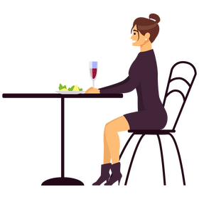 Woman dinner clipart