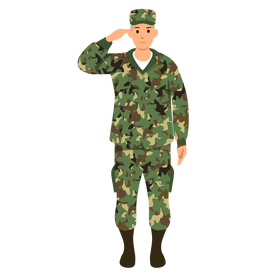 Soldier respect character clipart