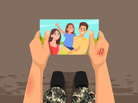 Soldier missing family vector