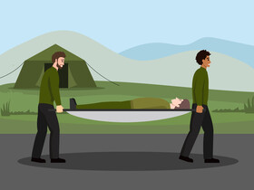 Wounded soldier vector