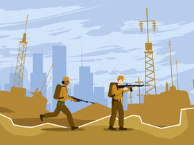 Soldiers at war area illustration vector