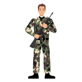 Standing soldier clipart
