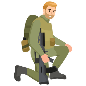Soldier on knee clipart