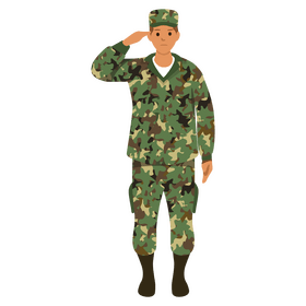 Soldier showing respect clipart