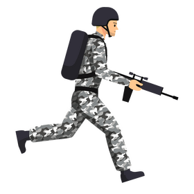 Soldier run clipart