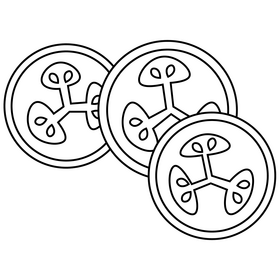 Feijoa slices cartoon black and white clipart