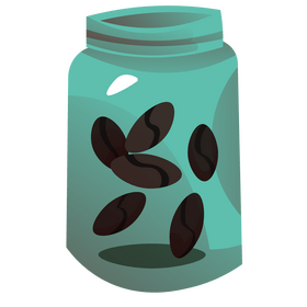 Jar of coffee beans illustration clipart
