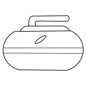 Curling stone drawing black and white clipart