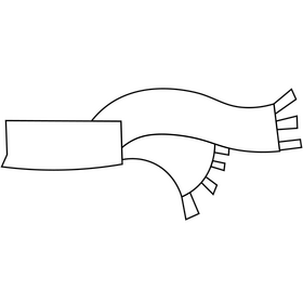 Cartoon scarf black and white clipart