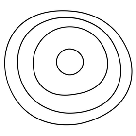 Cartoon curling house black and white clipart