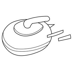 Curling stone cartoon black and white clipart