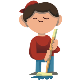 Cartoon curling player clipart