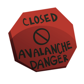 Avalanche danger sign clipart