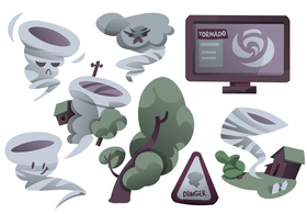 Tornado icons, hurricane vector