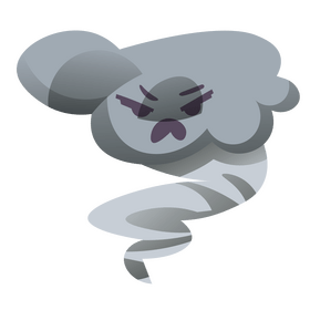 Angry tornado character cartoon clipart