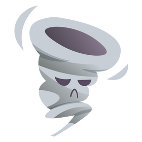 Cartoon tornado character clipart