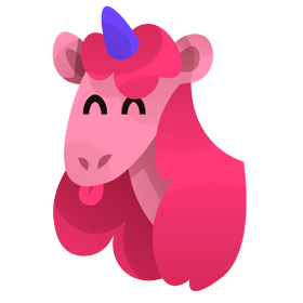 Pink unicorn drawing clipart