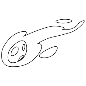 Flying meteorite, burning asteroid black and white clipart