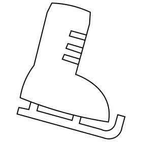 Free ice skates black and white clipart