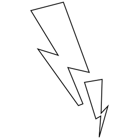 Lightning bolt illustration black and white clipart
