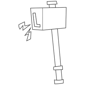 Free thunder hammer black and white clipart