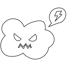 Lightning cloud thunder free black and white clipart