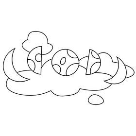 Moon phases drawing black and white clipart