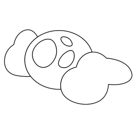 Cartoon moon and clouds black and white clipart