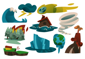 Natural disasters set vector