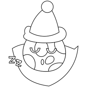 Moon sleeping illustration black and white clipart