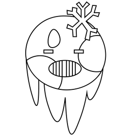 Moon sick illustration black and white clipart