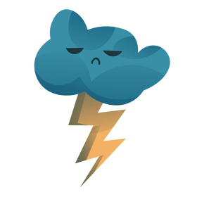 Cartoon thunderstorm, cloud lightning clipart