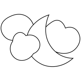 Free cloud moon black and white clipart