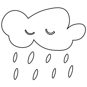Rain cloud illustration black and white clipart