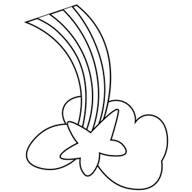 Cloud starfall illustration black and white clipart