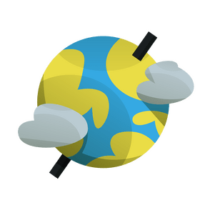 Planet earth with clouds clipart