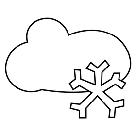 Free snow cloud cartoon black and white clipart