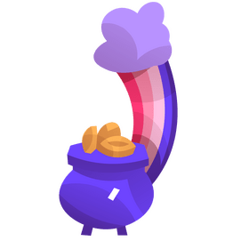 Pot of gold with rainbow clipart