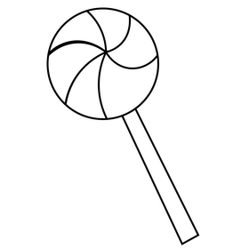 Lollipop rainbow candy black and white clipart