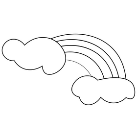 Free rainbow black and white clipart