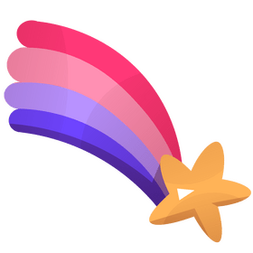 Rainbow shooting star illustration clipart