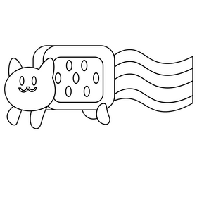 Rainbow cat, kitten black and white clipart