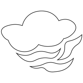 Cartoon fog cloud black and white clipart
