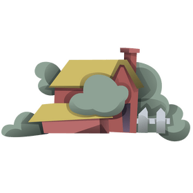 House with fog illustration clipart