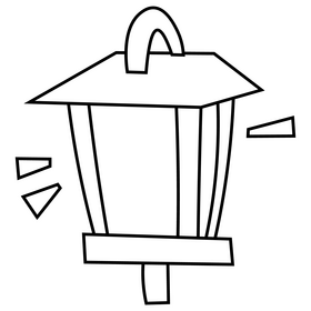 Street light cartoon black and white clipart