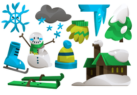 Winter elements vector